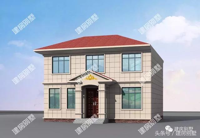 復(fù)式客廳中空11×11米二層別墅戶型圖，主體造價20萬足矣