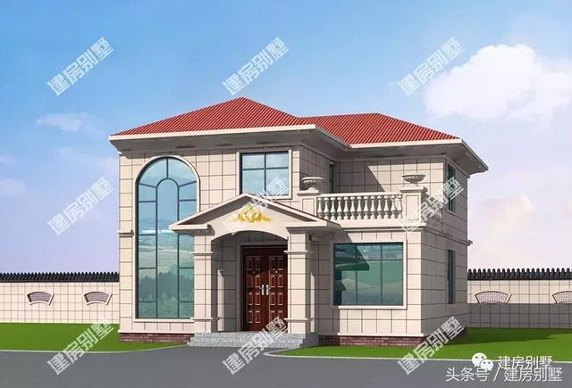 復(fù)式客廳中空11×11米二層別墅戶型圖，主體造價20萬足矣