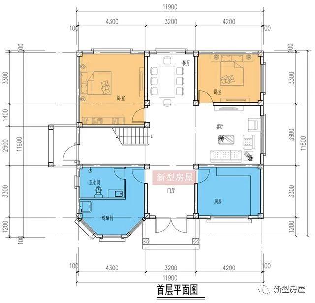 4款占地方方正正的時(shí)尚漂亮農(nóng)村別墅戶型圖，中國(guó)人還是喜歡方正