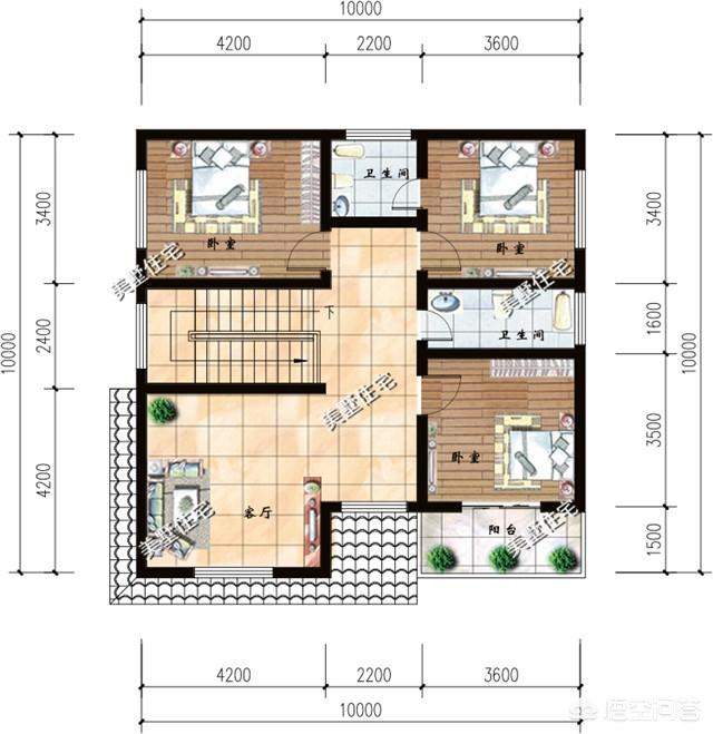 面寬和進(jìn)深都是9.5米的農(nóng)村自建房如何設(shè)計圖紙？
