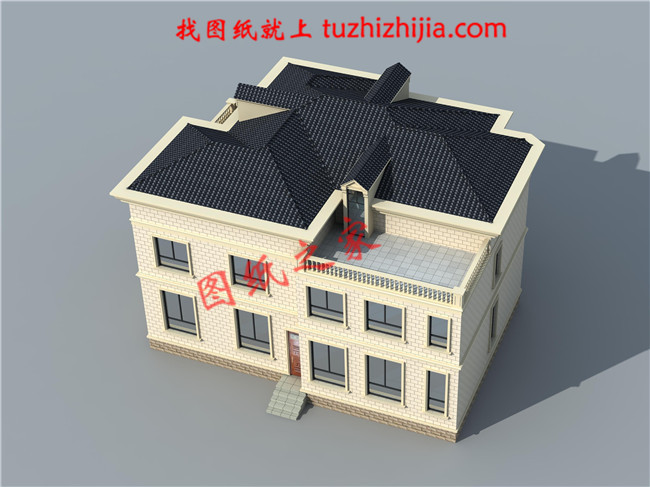 農(nóng)村二層住宅樓圖紙及效果圖，帶地下室，戶型好