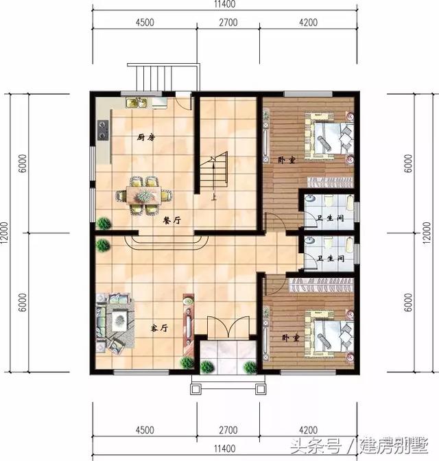 8套面寬11米左右的農(nóng)村小樓圖，這種開間最受歡迎