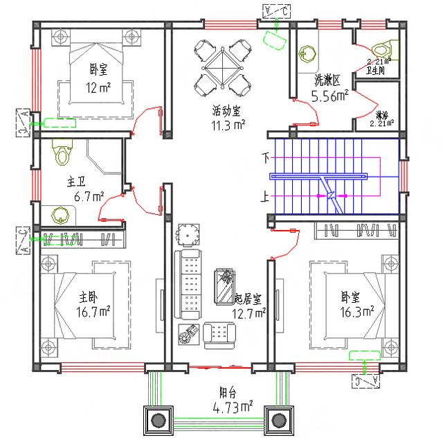 11×10造價(jià)25萬帶神位平頂三層自建房設(shè)計(jì)圖