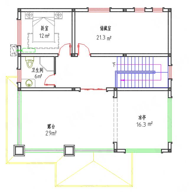 11×10造價(jià)25萬帶神位平頂三層自建房設(shè)計(jì)圖