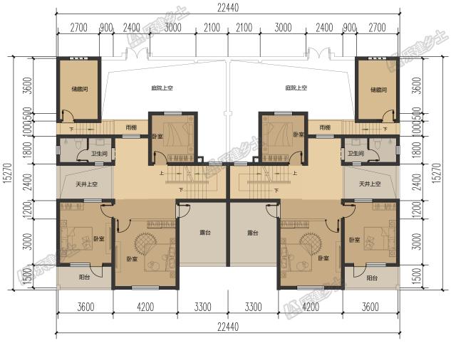 二層帶閣樓雙拼民居，來看看后院的禽舍怎么布置的吧！