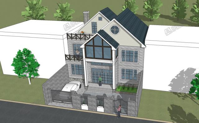 二層美式鄉(xiāng)村自建房設(shè)計(jì)，地下室+閣樓豐富住宅功能