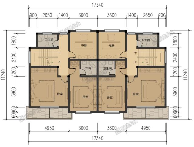 17x11米四層雙拼民宅，設(shè)計(jì)實(shí)用又劃算！