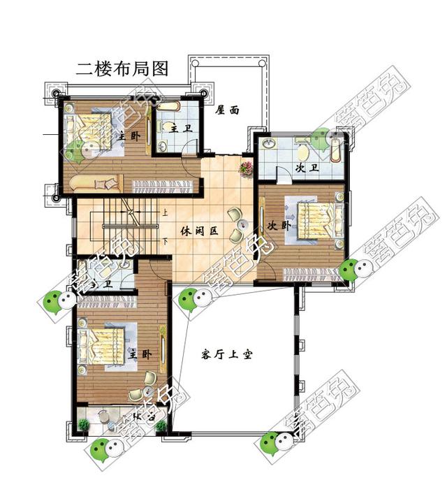 豪華大歐式風格三層半自建別墅設(shè)計圖紙新農(nóng)村挑空復(fù)式樓別墅