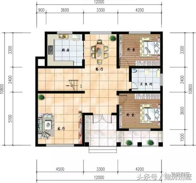 12×10.8米兩層農(nóng)村別墅，造價(jià)17萬，經(jīng)濟(jì)實(shí)用