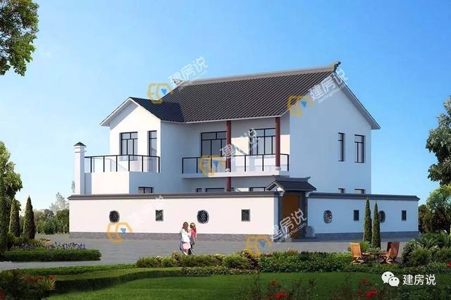 帶庭院的二層中式農(nóng)村別墅，讓洋別墅黯然失色