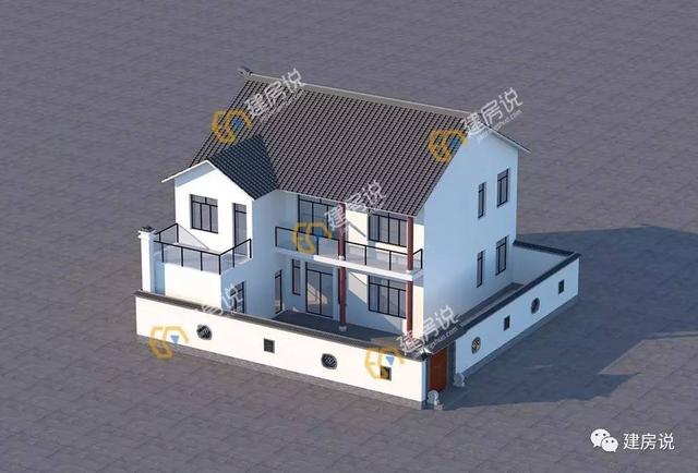 帶庭院的二層中式農(nóng)村別墅，讓洋別墅黯然失色