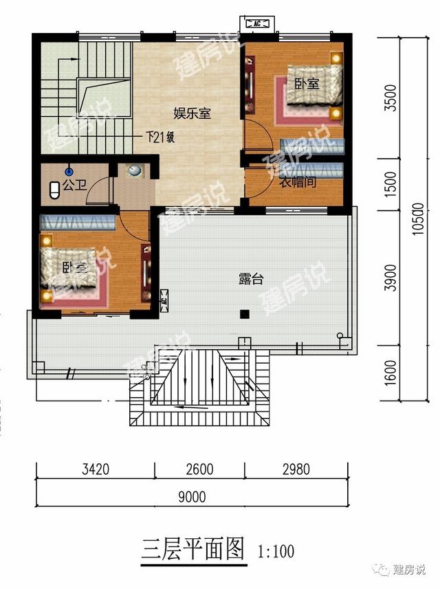 9x10.5米的三層飄窗闊氣小洋樓，鄰居看了都羨慕