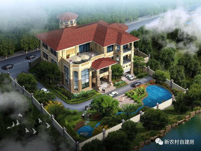 500萬的農(nóng)村豪宅，泳池園林，這配置只有村長家建的起