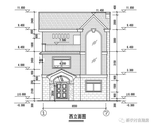 9x12米鄉(xiāng)村三層別墅設(shè)計(jì)，單家獨(dú)院含平面圖和立面圖