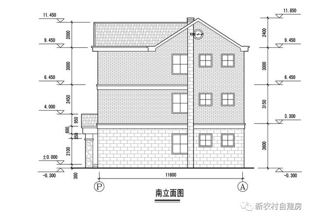 9x12米鄉(xiāng)村三層別墅設(shè)計(jì)，單家獨(dú)院含平面圖和立面圖