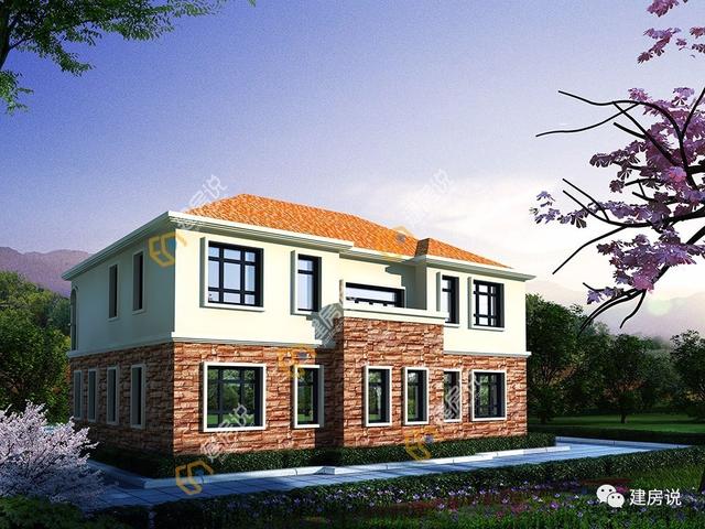 帶書房二層簡(jiǎn)歐式獨(dú)棟別墅，農(nóng)村建房經(jīng)典戶型參考