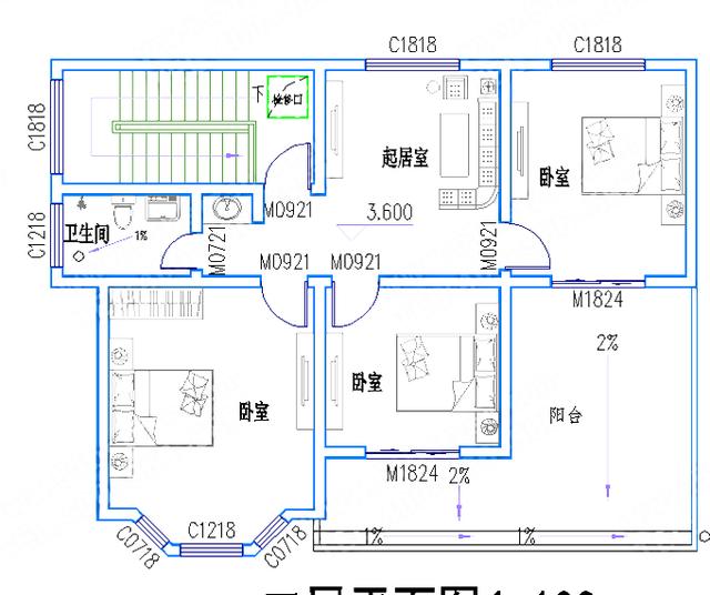 12.3米*9.4米小戶型帶堂屋二層別墅施工圖，外觀精美