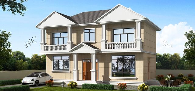 7×13米外置廚房，4室2廳農(nóng)村別墅二層房屋方案圖