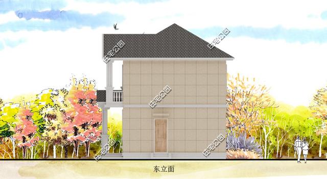 7×13米外置廚房，4室2廳農(nóng)村別墅二層房屋方案圖
