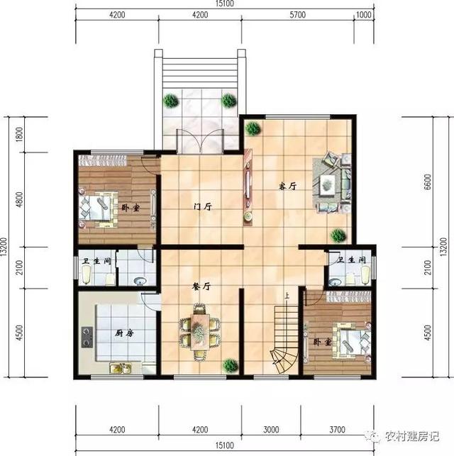 15.1×13.2米三層農(nóng)村別墅，漂亮的讓人瘋狂模仿
