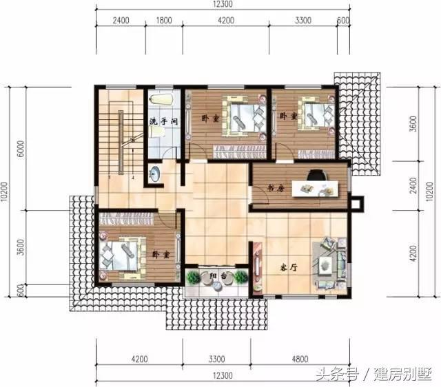 13.7×10.2米二層農(nóng)村別墅，閨房連著書屋，錦繡添香