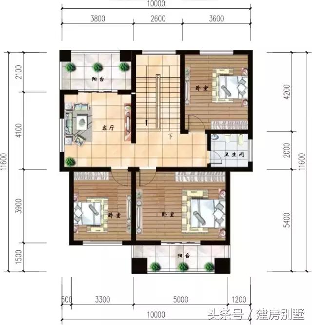 3款開(kāi)間10米的農(nóng)村別墅戶型，小地基建別墅更精致，大地基羨慕不來(lái)