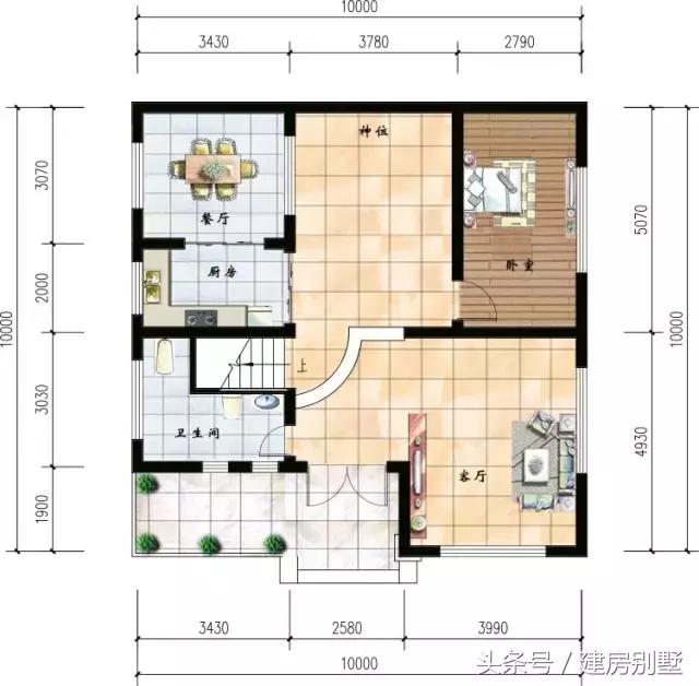 3款開(kāi)間10米的農(nóng)村別墅戶型，小地基建別墅更精致，大地基羨慕不來(lái)