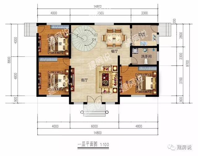 帶旋轉樓梯的二層農(nóng)村別墅，十里八鄉(xiāng)都喜歡的戶型