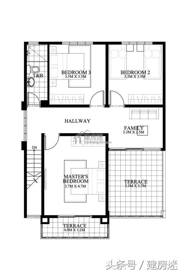 8.5米X10米兩面采光小戶型經(jīng)濟(jì)別墅兩層房屋設(shè)計(jì)圖