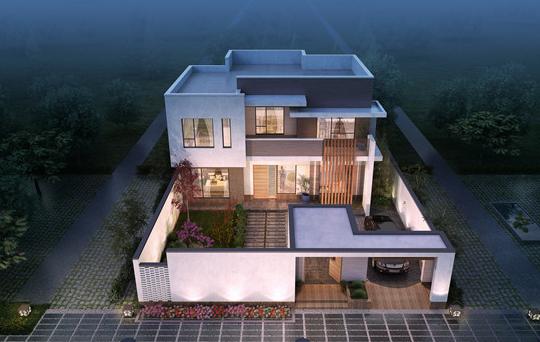 二層現(xiàn)代風格農村自建樓房，簡單時尚，造價非常低