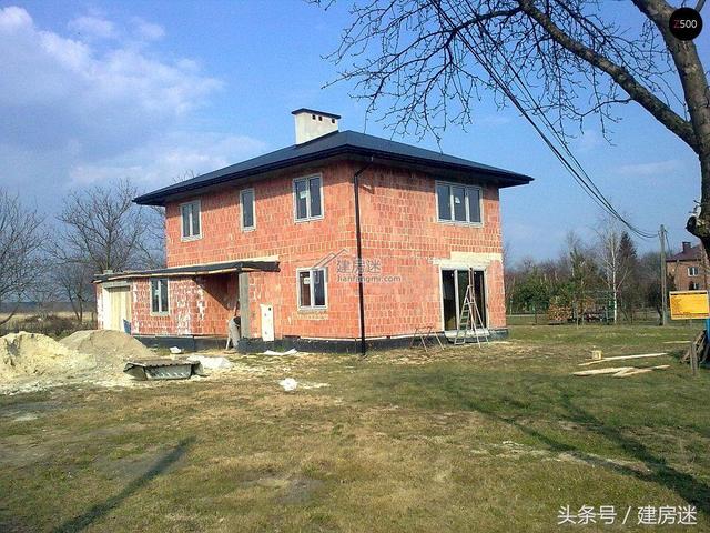 簡(jiǎn)歐風(fēng)格15米X10米兩層帶車庫(kù)磚混農(nóng)村二層房屋設(shè)計(jì)圖帶建成的圖片