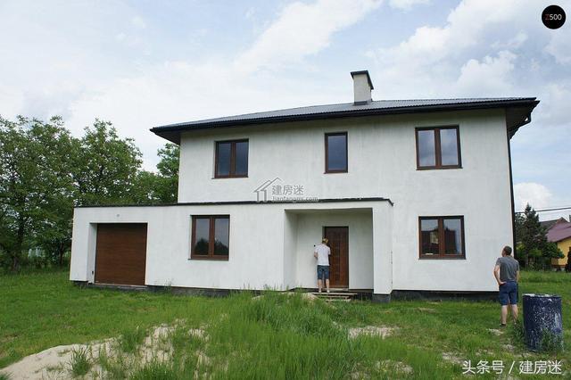 簡(jiǎn)歐風(fēng)格15米X10米兩層帶車庫(kù)磚混農(nóng)村二層房屋設(shè)計(jì)圖帶建成的圖片