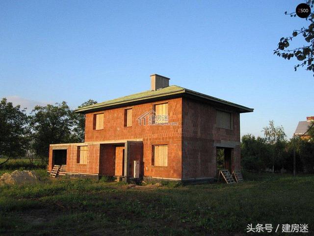 簡(jiǎn)歐風(fēng)格15米X10米兩層帶車庫(kù)磚混農(nóng)村二層房屋設(shè)計(jì)圖帶建成的圖片