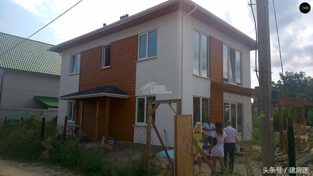 簡(jiǎn)歐風(fēng)格15米X10米兩層帶車庫(kù)磚混農(nóng)村二層房屋設(shè)計(jì)圖帶建成的圖片