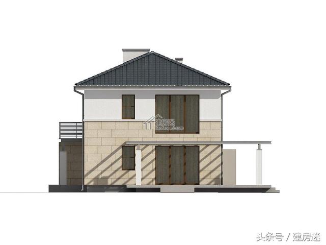 簡(jiǎn)歐風(fēng)格15米X10米兩層帶車庫(kù)磚混農(nóng)村二層房屋設(shè)計(jì)圖帶建成的圖片