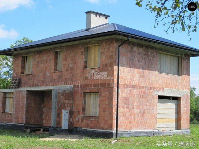 簡(jiǎn)歐風(fēng)格15米X10米兩層帶車庫(kù)磚混農(nóng)村二層房屋設(shè)計(jì)圖帶建成的圖片