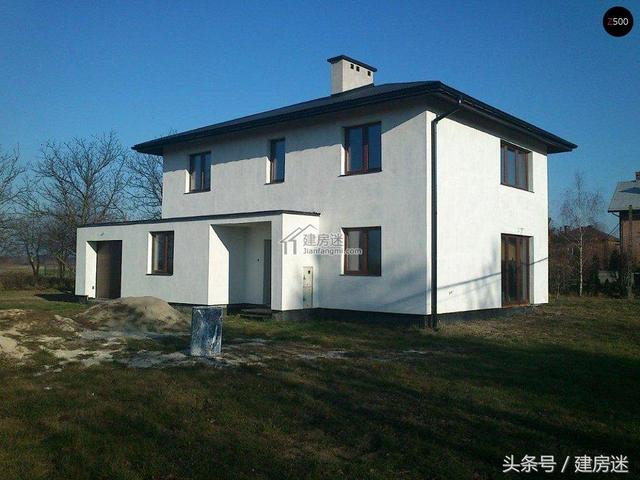 簡(jiǎn)歐風(fēng)格15米X10米兩層帶車庫(kù)磚混農(nóng)村二層房屋設(shè)計(jì)圖帶建成的圖片