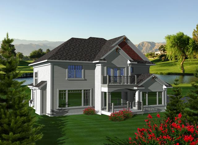 現(xiàn)代風格的二層木屋別墅設計參考