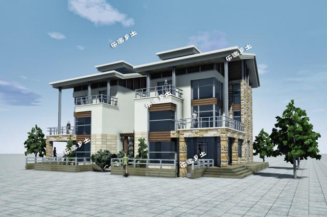 簡(jiǎn)約風(fēng)格雙拼別墅設(shè)計(jì)參考圖