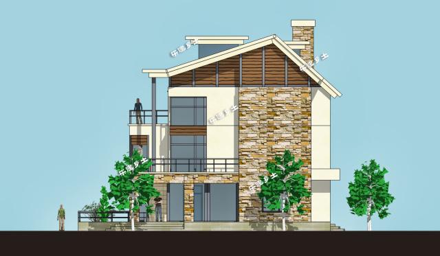 簡(jiǎn)約風(fēng)格雙拼別墅設(shè)計(jì)參考圖