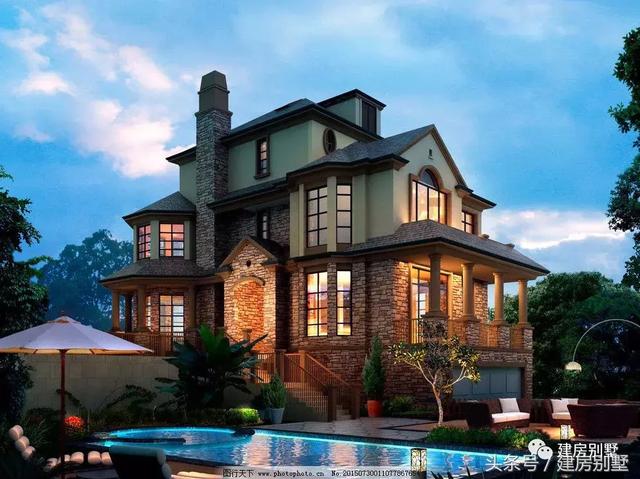 10棟比較純正的歐美風(fēng)格別墅外觀效果圖片，好看