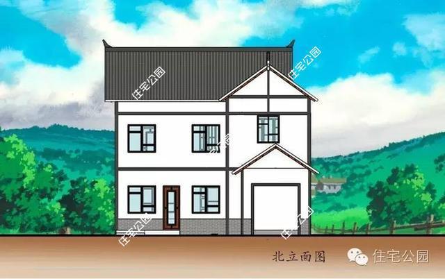 農(nóng)村中式二層小別墅戶型，你會(huì)把車庫這么放嗎？