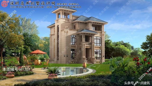 帶地下室和小塔樓的三層豪華歐式別墅效果圖+建造施工實景照片！