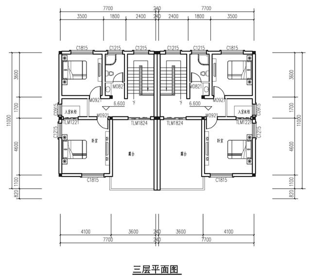 農(nóng)村兄弟別墅，車(chē)庫(kù)露臺(tái)樓梯為啥都在中間，含平面圖！