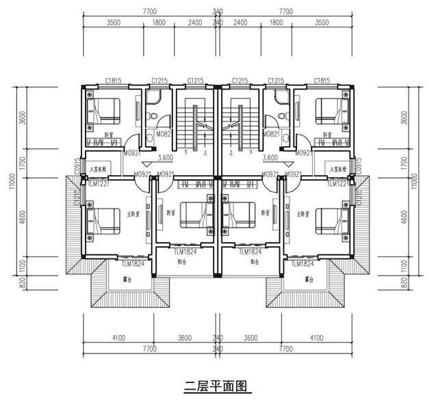 農(nóng)村兄弟別墅，車(chē)庫(kù)露臺(tái)樓梯為啥都在中間，含平面圖！