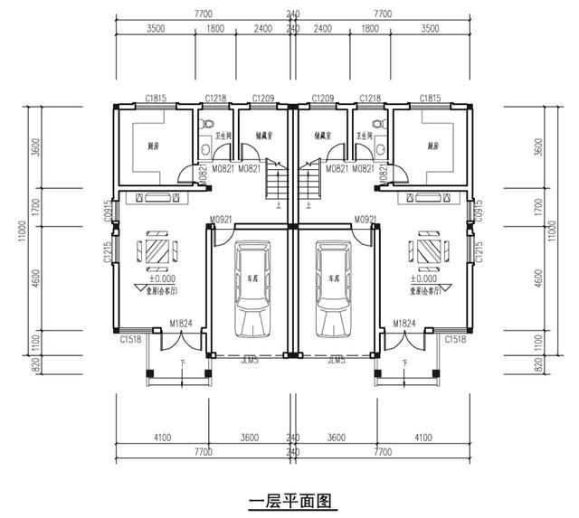 農(nóng)村兄弟別墅，車(chē)庫(kù)露臺(tái)樓梯為啥都在中間，含平面圖！