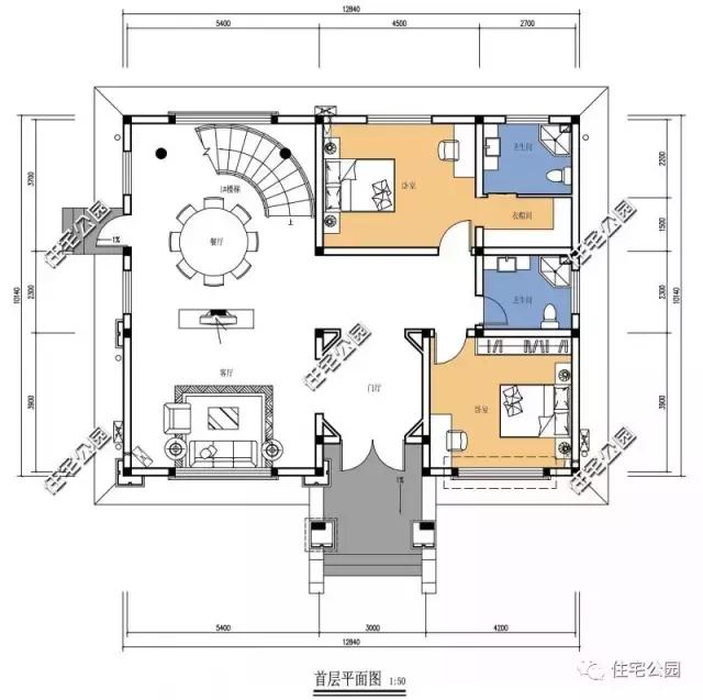 農(nóng)村別墅戶型12X12米，7臥室，實(shí)用又接地氣！
