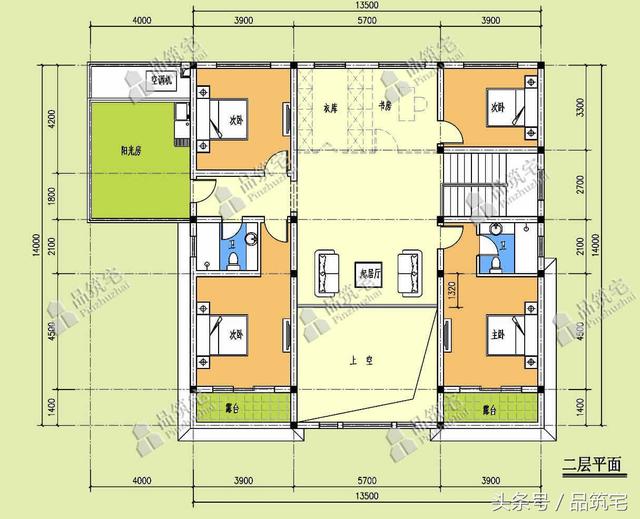 13×14米二層農(nóng)村別墅，帶土灶房，客廳大落地窗！