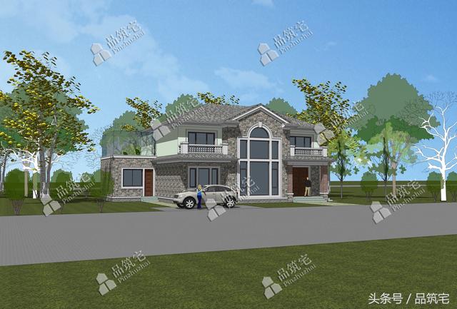 13×14米二層農(nóng)村別墅，帶土灶房，客廳大落地窗！