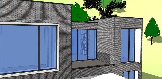 農(nóng)村現(xiàn)代別墅，屋頂帶蓄水池，簡約時(shí)尚，